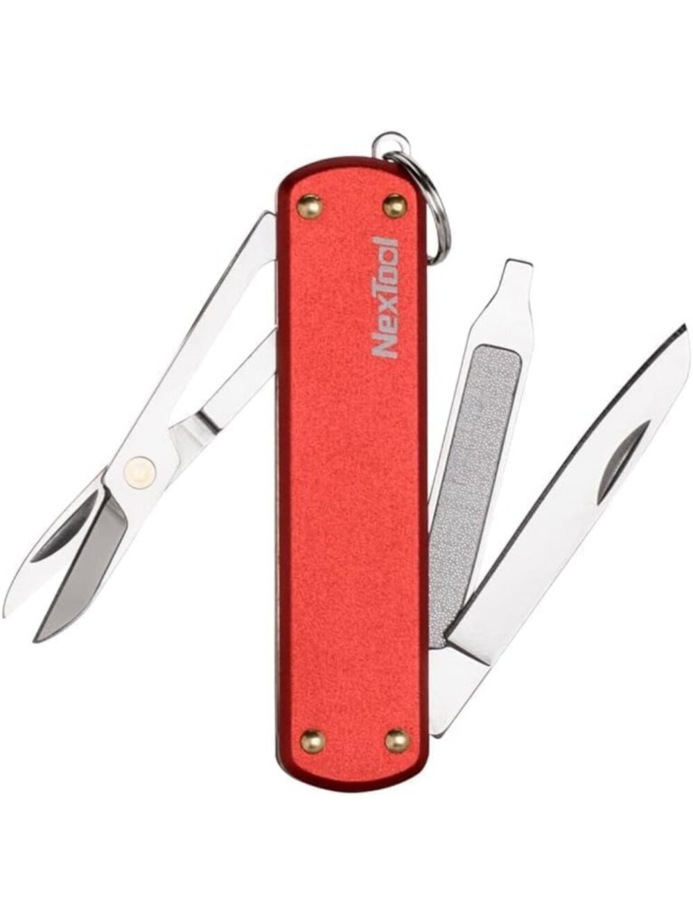 5-in-1 Mini Keychain Multitool Knife with Scissors, Screwdrivers & Nail File